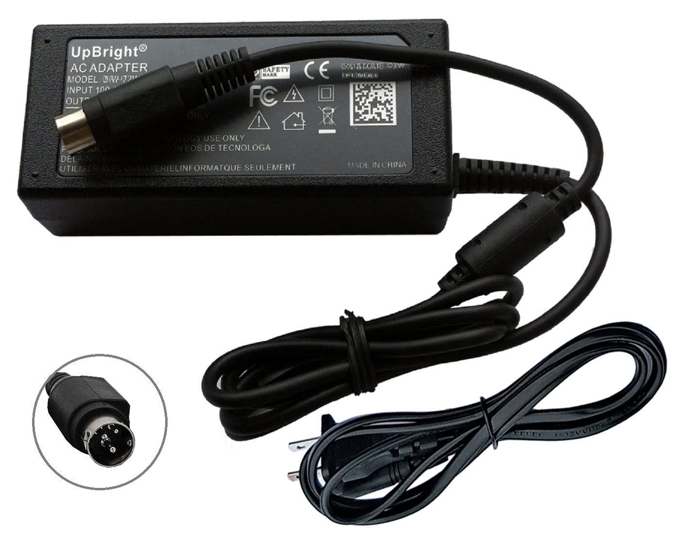 UpBright 3-Pin 24V AC/DC Adapter Compatible with Epson M235B PS-180 PS-170 PS-150 M159D M159A M159B M159E PS180 TM Series T88III TMT88V M244A M253B…