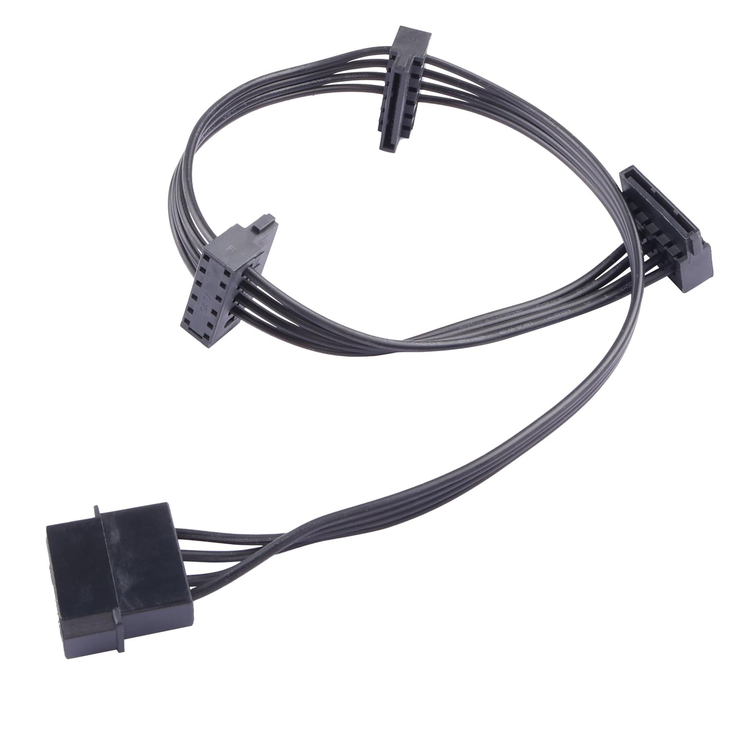ELFJMZP IDE Molex 4 PIN Male to 3 x SATA 15 PIN Female Expansion Power Cable 16.6in 18AWG Tinned Copper - for PC/NAS/Server Mechanical Hard