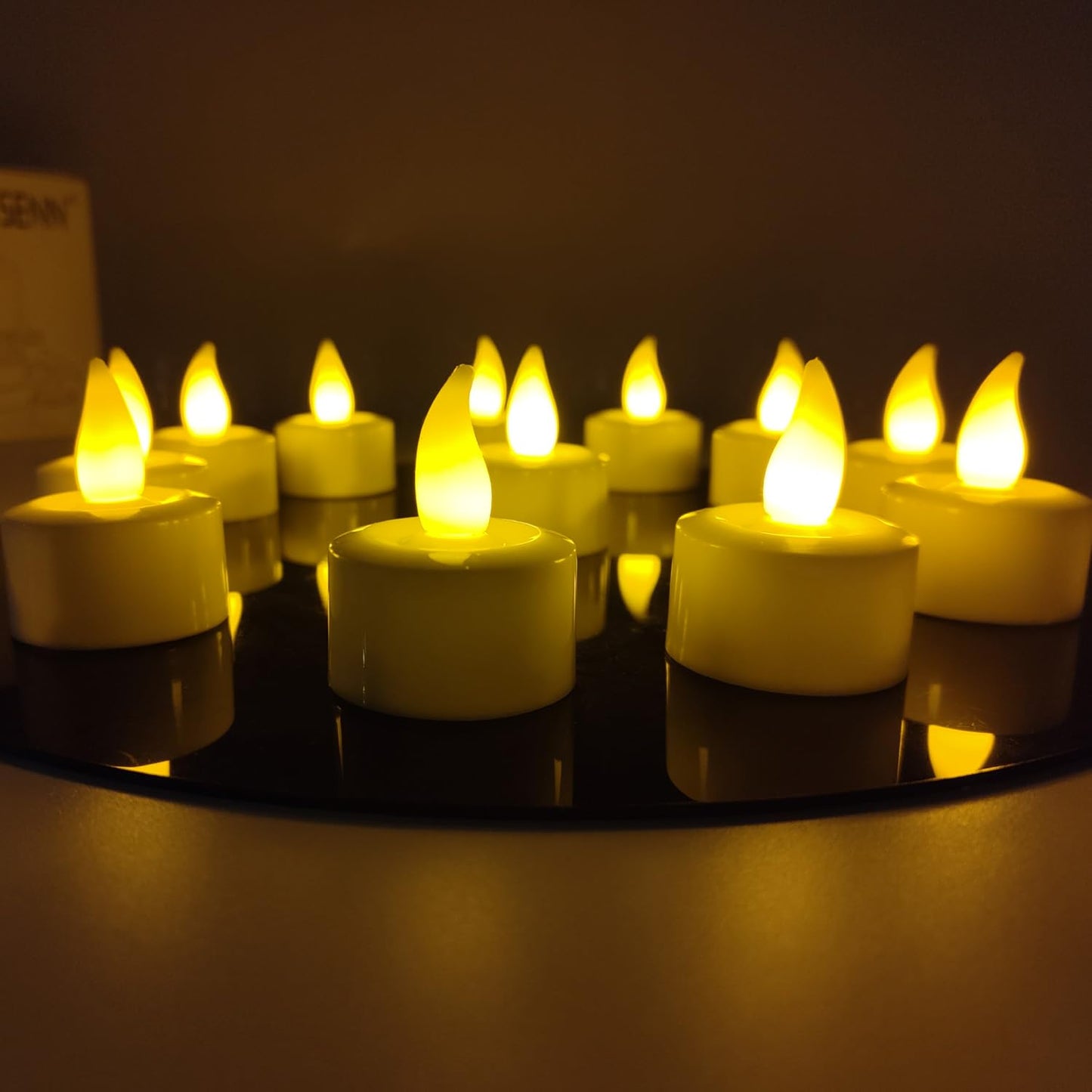 YASENN 12 Pack Rechargeable LED Tealight Candles, Flickering Flameless Tea Lights with Timer, Battery Operated Warm White Color Changing Candles