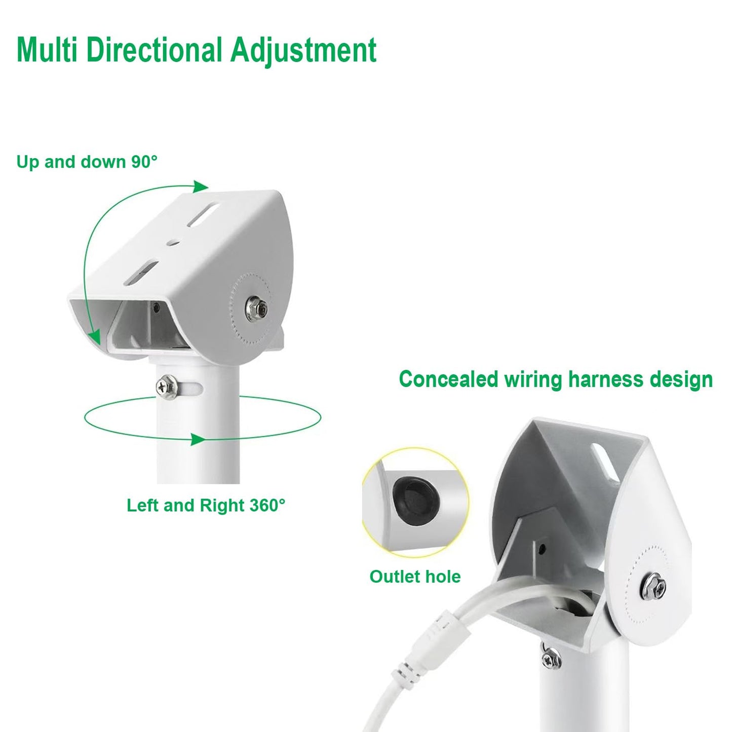 USIDAER Surveillance Security Camera Mount Bracket, Adjustable Universal Wall Mount for CCTV/IP/Dome Cameras with J Shape Mount (1 Pack)