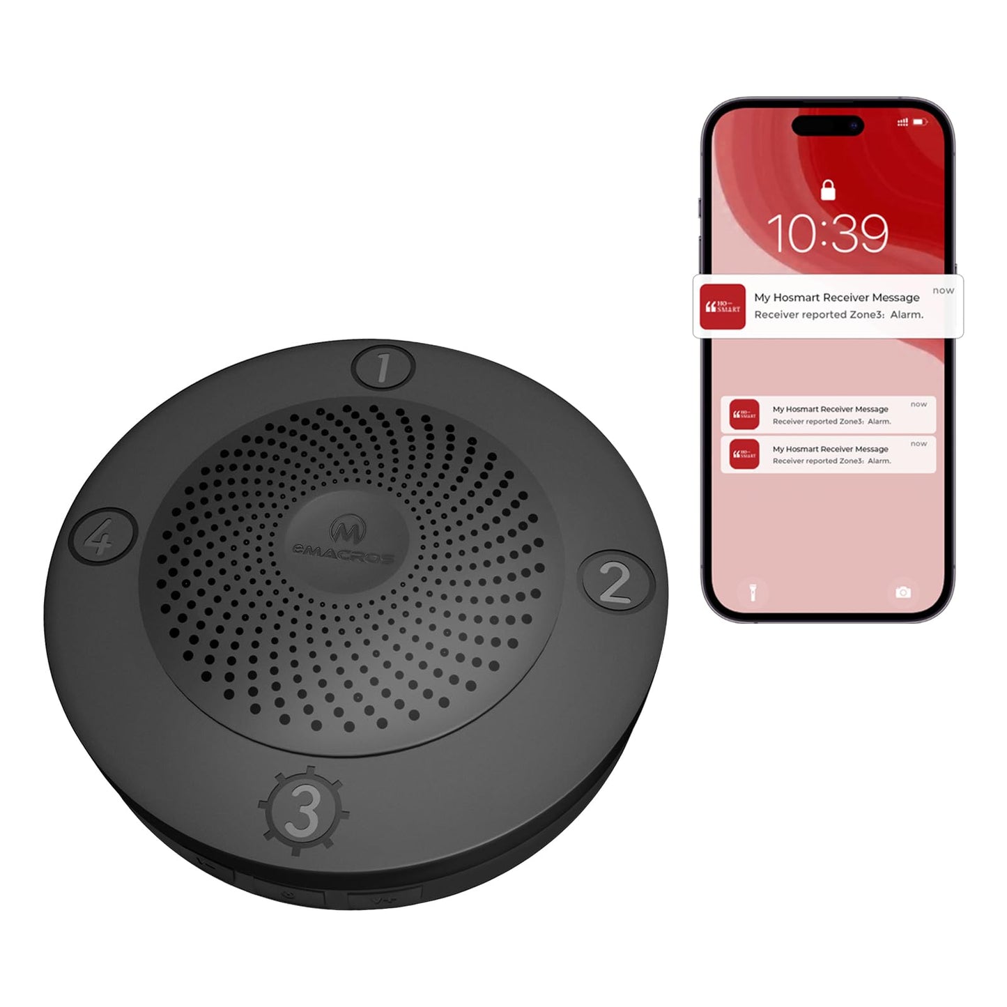 eMACROS Pro 3 Smart Solar Driveway Alarm System (2.4G Wi-Fi), App Push Notifications, 1/2 Mile (2600 ft) Wireless Range Motion Sensor & Plug-in