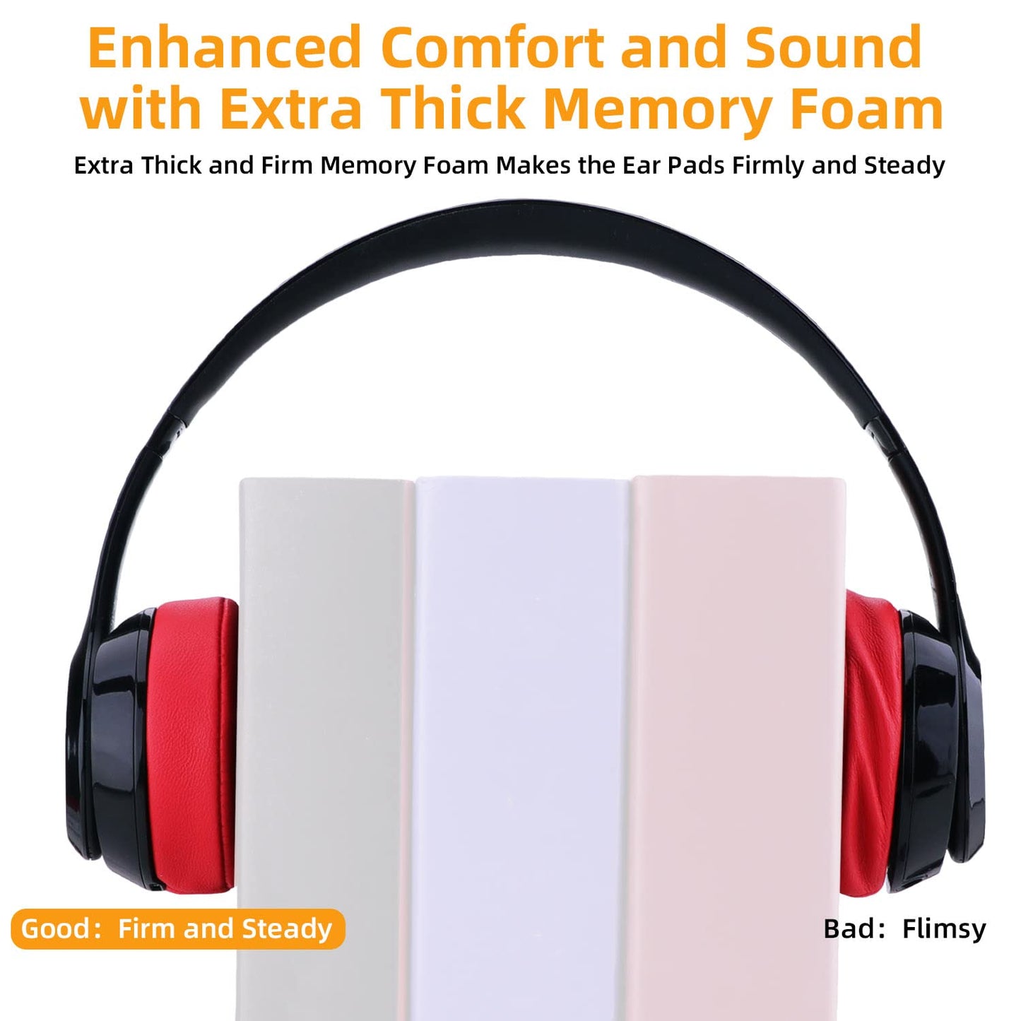 YOCOWOCO Replacement Ear Pads for Beats Solo 2 & Solo 3 Wireless On-Ear Headphones, Solo2 & Solo3 Earpads Cushions with Noise Isolation Memory Foam