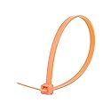 Secure 8 Inch Fluorescent Orange 50 lb Standard Nylon Cable Tie - 100 Pack