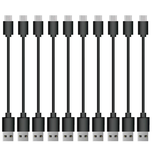 AGIPAXX Short USB Type C Cable, 10 Pack 0.5FT USB 2.0 Cables Black