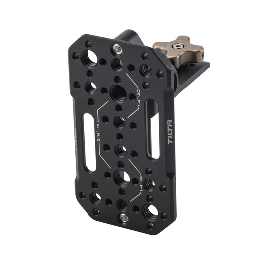 Tilta Aluminum Adjustable Accessory Mounting Plate for DSLR Cameras | Built-in NATO Rail | Rotating Design | 1/4"-20 and 3/8"-16 Threads | Black |