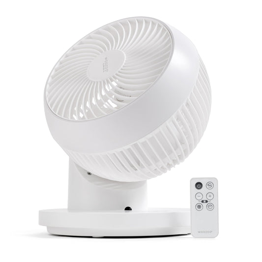 IRIS USA WOOZOO Air Circulator Fan with Remote, 360° Oscillation, 3 Speeds, 75ft Max Air Distance, Quiet Motor, Small Fan for Bedroom, Office, Dorm