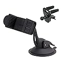 Scosche HDVM Universal 3-in-1 Vent/Windshield/Dashboard Cell Phone Holder Car Mount, Suction Cup Phone Mount with Vent Clip, Compatible with iPhone