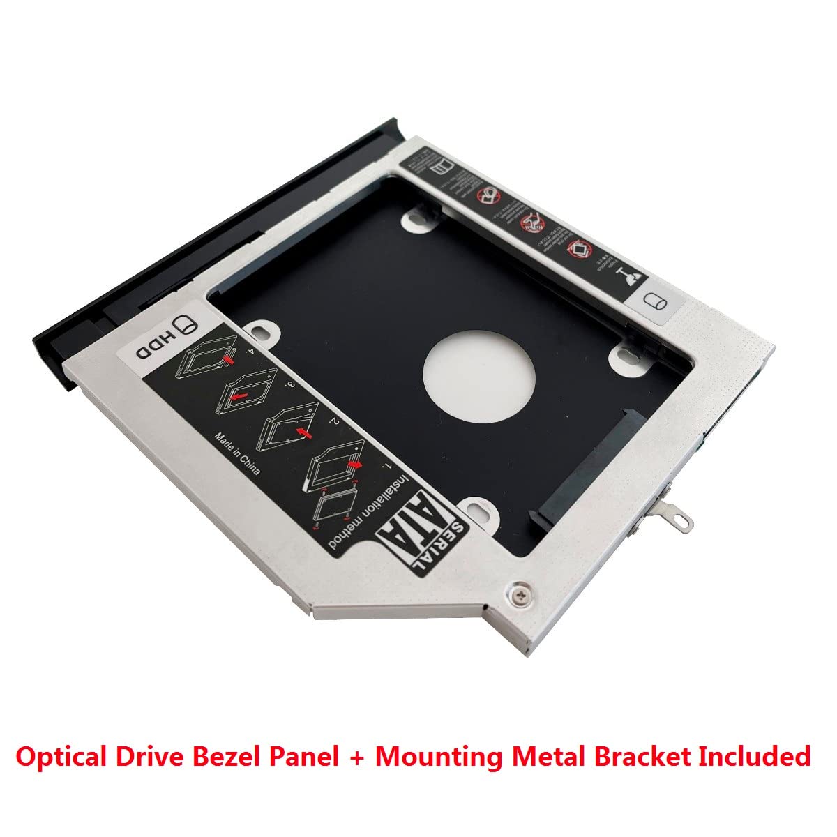 2nd HDD SSD Hard Drive Optical Frame Caddy Tray for Lenovo B40-30 B40-35 B40-40 B40-45 B40-50 B40-70 B40-80 with Bezel Front Panel Faceplate Metal