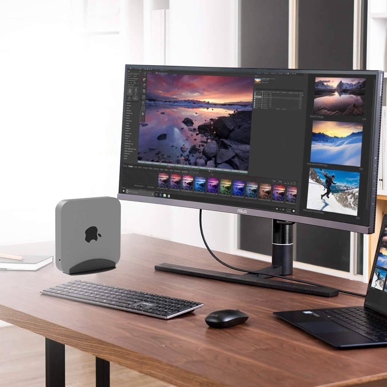 Bylitco Desktop Stand for Mac Mini 2010-2023,M1/M2,Vertical Holder,Perfect for Desk Organization and Heat Dissipation?Soft Cushioned Protection