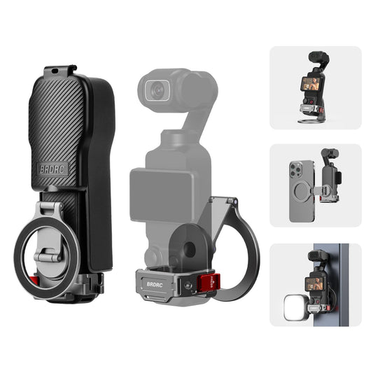 BRDRC Pocket 3 Magnetic Mount, Phone Holder for MagSafe Aluminum Alloy Magnet Expansion Adapter with Cold Shoe for DJI OSMO Pocket 3 Creator Combo/for