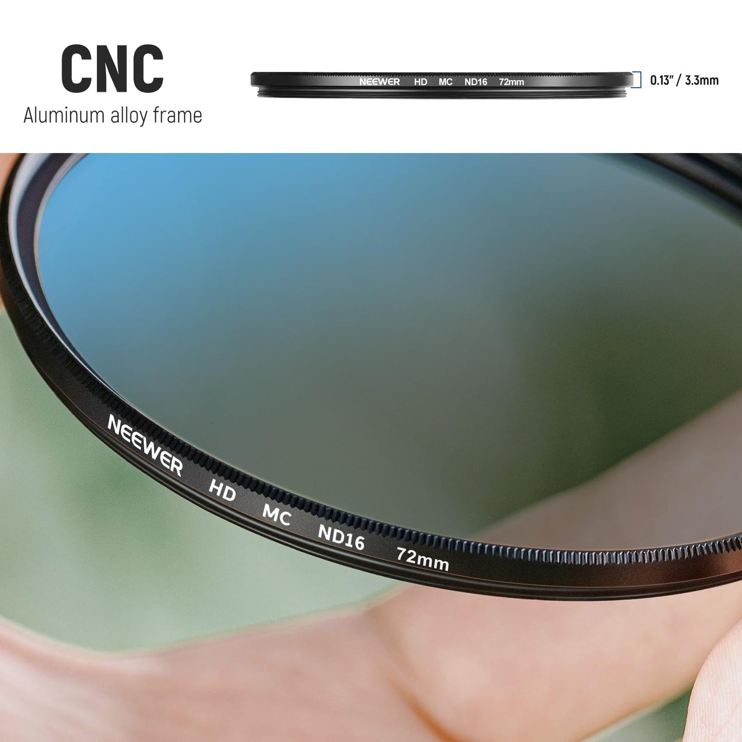 Neewer 72mm ND Lens Filter Set, ND16/ND32/ND64/ND1000, Lens Cleaning Pen, Filter Pouch, HD Filter Accessories Kit Compatible with Canon Nikon Sony