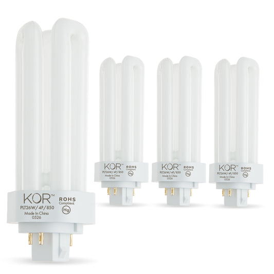 KOR 26W Triple Tube Compact Fluorescent Light Bulb, 4 Pack