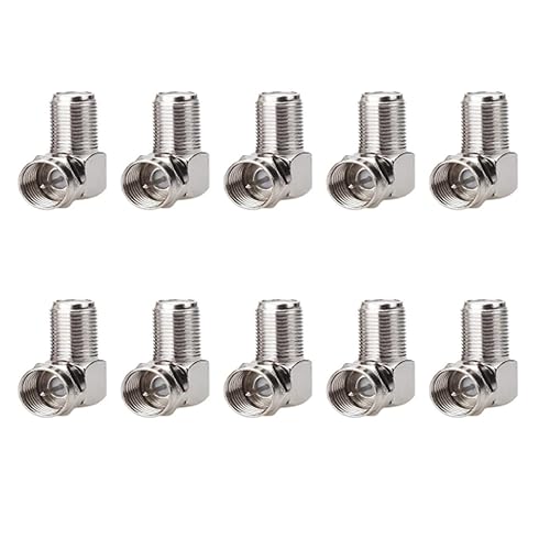 hrsyyl 90 Degree Coaxial Connector Right Angle F-Type RG6 Male to Female Coax Adapter for TV Coax Cable and Wall Plates