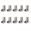 hrsyyl 90 Degree Coaxial Connector Right Angle F-Type RG6 Male to Female Coax Adapter for TV Coax Cable and Wall Plates