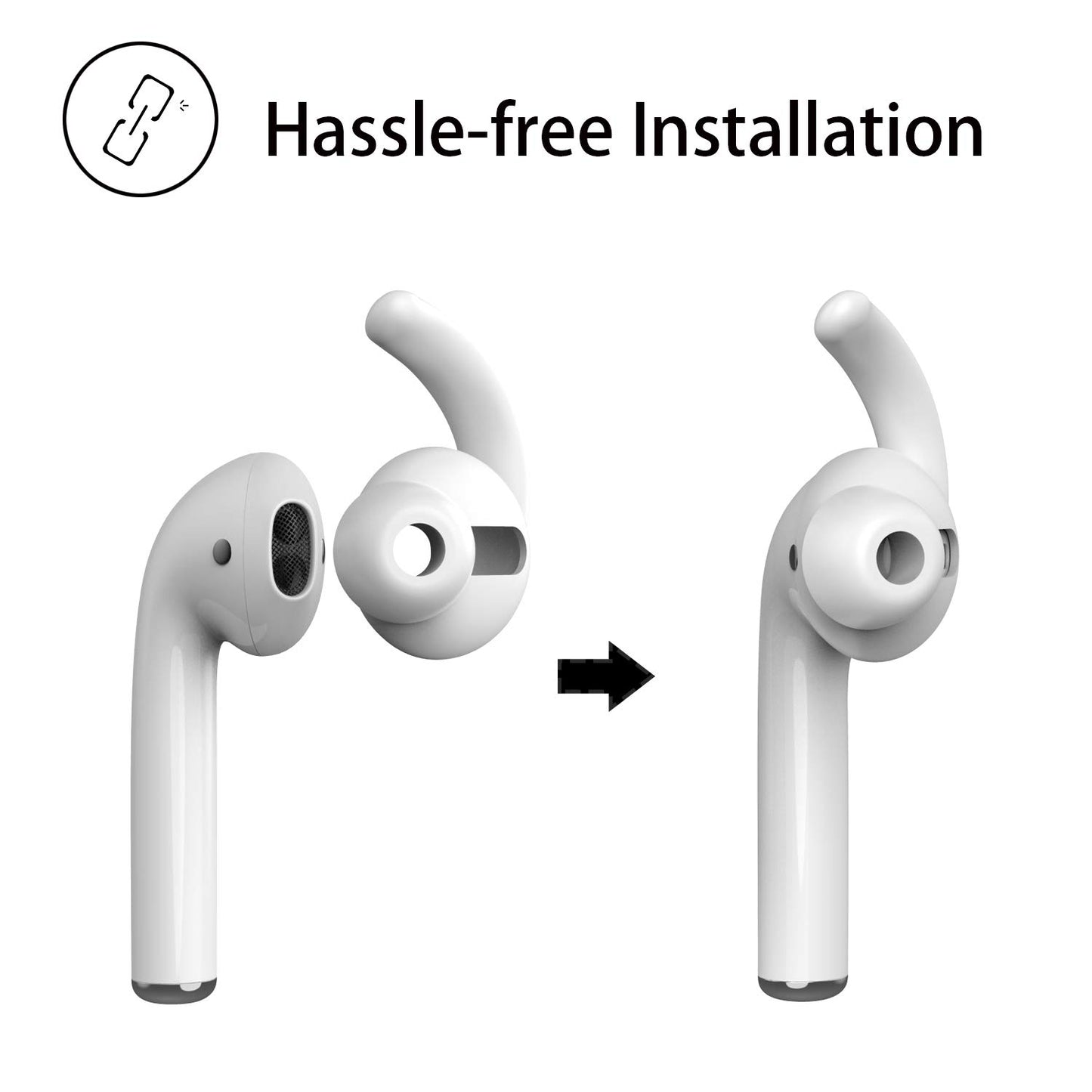 Anti-Slip Earhooks Soft Silicone Skin Compatible with Apple Airpods 2 & 1 Lightweight Sound Quality Enhancement for Headphones Outdoor Activities