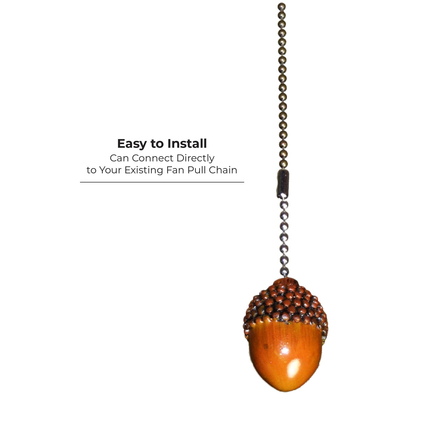 Rivers Edge Products 12" Ceiling Fan Pull Chain Extender - Pull String Extension for Light Fixture - Decorative Poly Resin Switch Chains - Nature Home