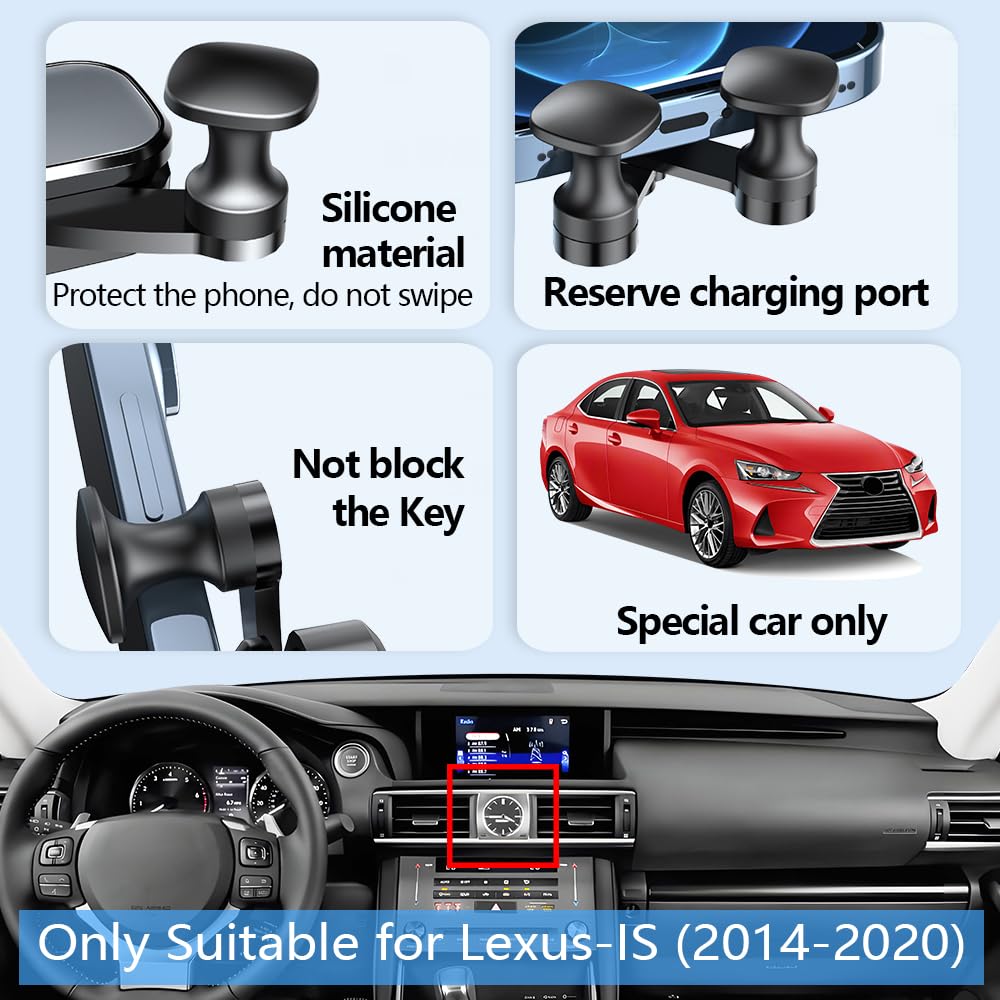 LUNQIN Car Phone Holder Mount for Lexus 2014-2020 is 300 / is 350 / is 250 / is 200t Auto Accessories Interior Decoration Mobile Cell Smartphone
