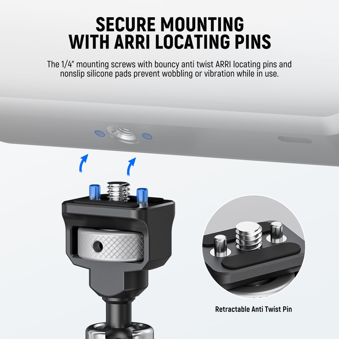 NEEWER 7" Articulating Magic Arm with 360° Ball Heads & Locating Pins for ARRI, Camera Monitor Mount with 1/4" Screws for DSLR Action Camera Monitor