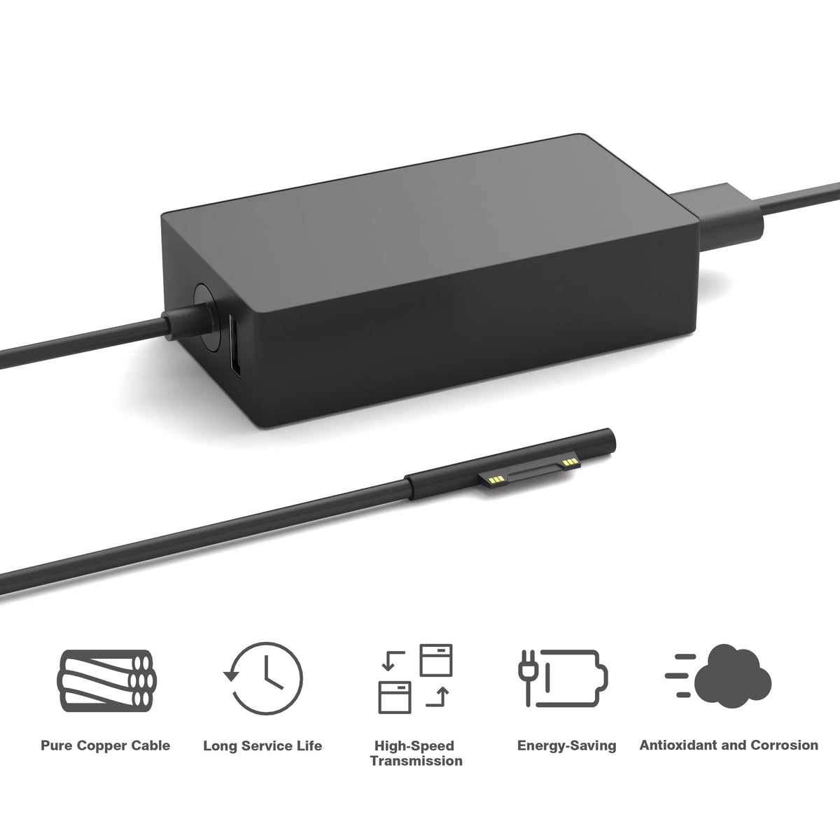 YBRUZRUB 65W Surface Pro Charger Compatible with Microsoft Surface Laptop 2 3, Surface Pro X 11 10 9 8 7 6 5 4 3, Surface Go 2 Go 3, Surface Book 1 2
