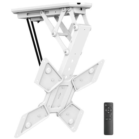 Mount-It! Motorized Ceiling TV Mount with Remote, Electric Flip Down Fold Up Pitched Roof Mount Fits 32, 37, 40, 47, 50 and 55 Inch Flat Screen TVs