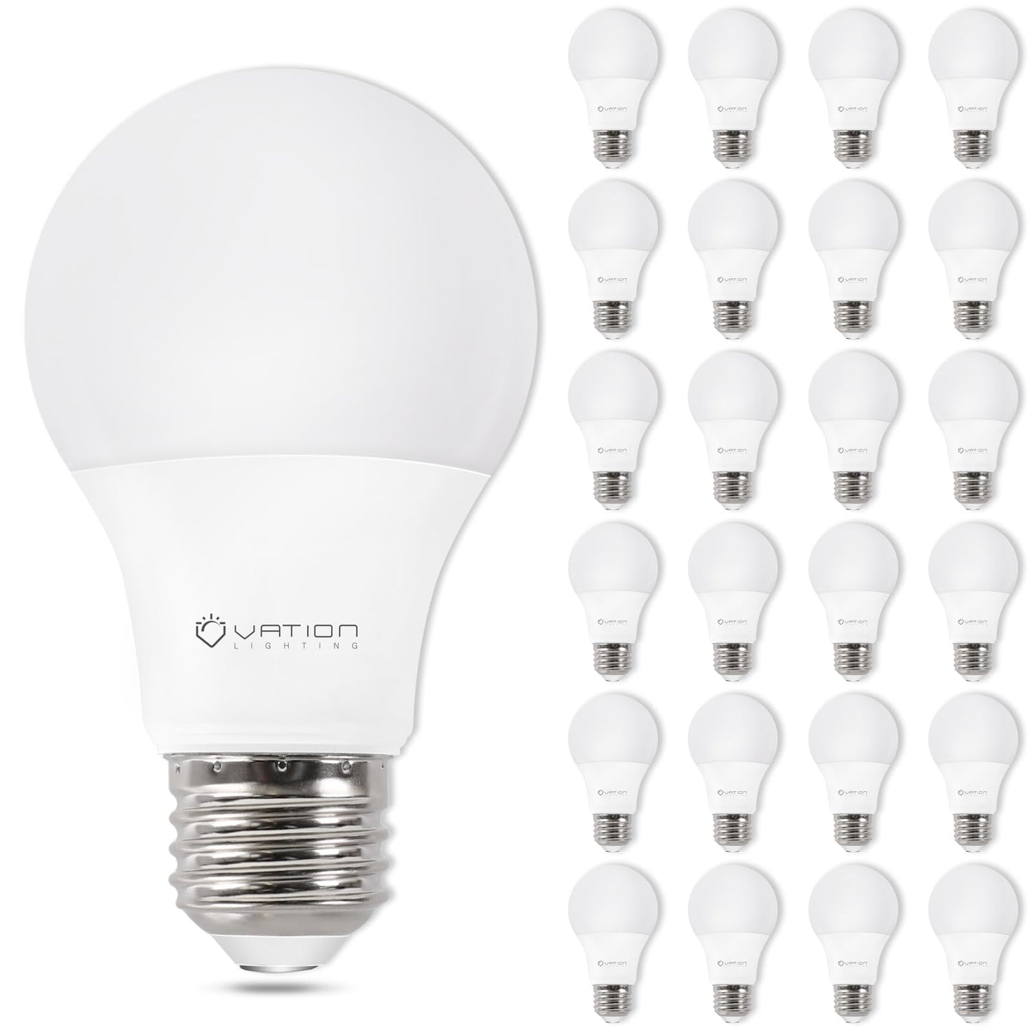 VATION LIGHTING 24 Pack A19 LED Light Bulb Daylight 5000K LED Bulbs, 60 Watt Equivalent, Efficient 8.5 Watt, 800 Lumens, E26 Medium Base