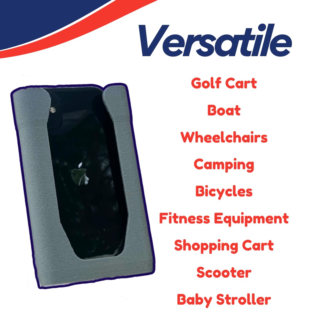 Chatelet Universal Strap-On Phone Holder Mount | Attaches to Boat Rails, Golf Carts, Strollers, Wheelchairs, Bikes, Scooters & Fitness Equipment |