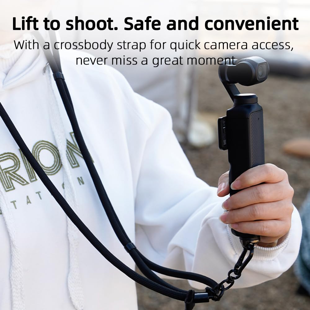 CAPART Adjustable Phone Lanyard Crossbody for DJI OSMO Pocket 3 2, Action 5 Pro 4 3, with 1/4" Screw and Phone Connecting Tab, Universal Smartphone