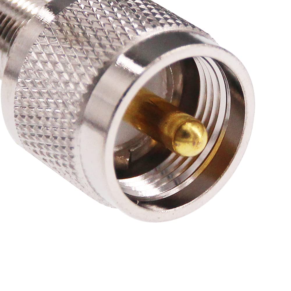 RFaha 2pcs UHF Male PL259 PL-259 to F Female RF Coax Adapter UHF to F Coaxial Connector for TV Antenna, RG-6 Cable, Wireless LAN Devices, Wi-Fi Radios