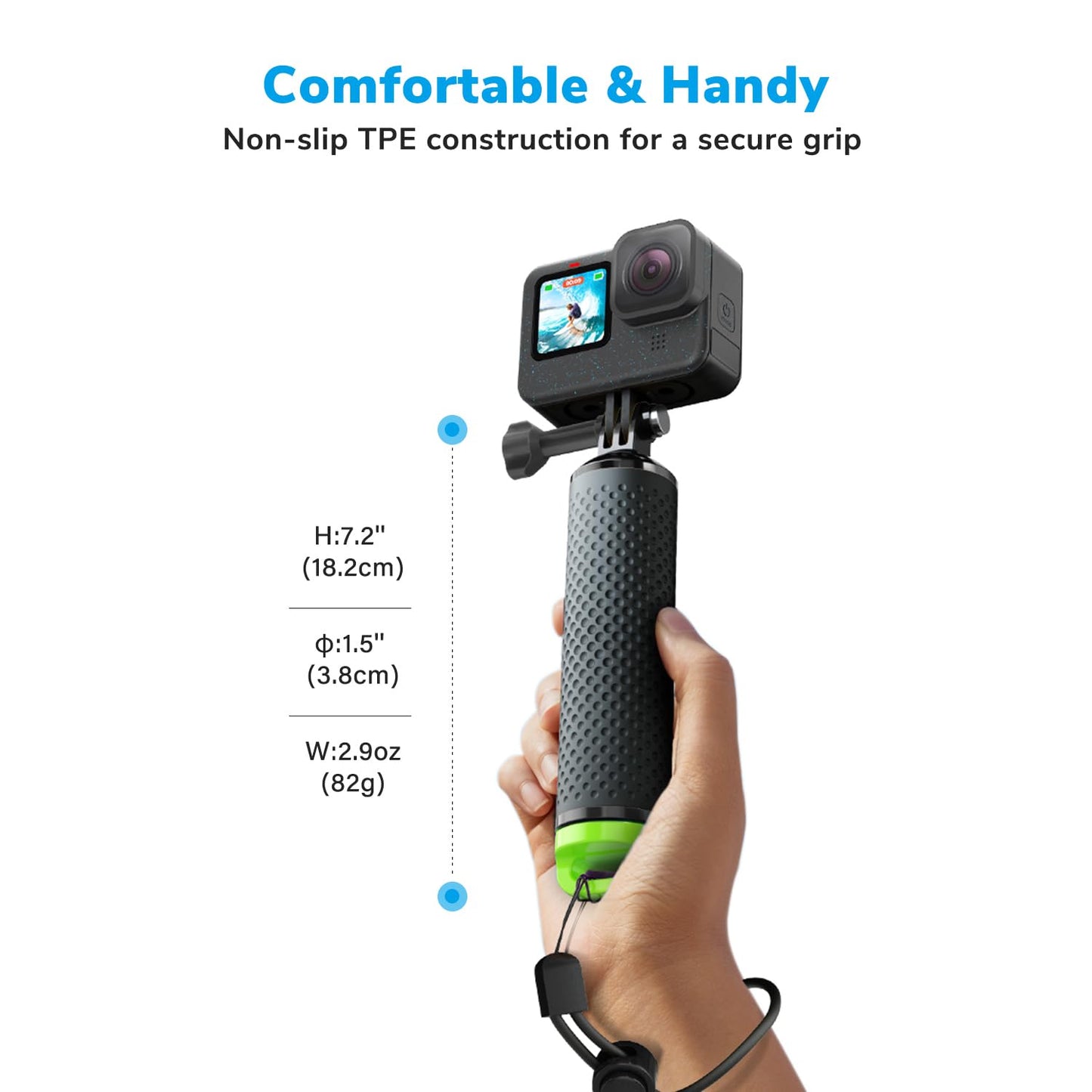 Sametop Floating Handle Grip Floaty Stick Waterproof Handler Accessory Compatible with GoPro Hero 13, 12, 11, 10, 9, 8, 7, 6, 5, 4, Session, 3+, 3