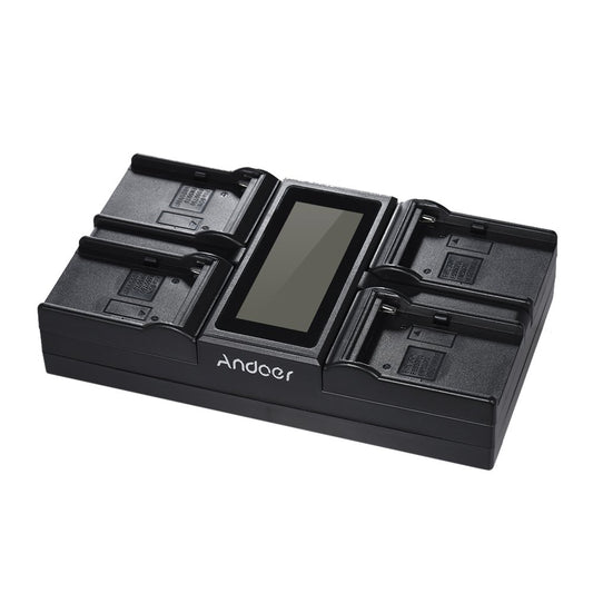 Andoer 4-Channel Digital Camera Battery Charger LCD Display for Sony Canon Camera (NP-F970)