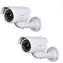 VideoSecu 2 Pack Fake Dummy Imitation Bullet Security Cameras Simulated Decoy Infrared IR LED with Blinking Light DMYIRV2 A2A