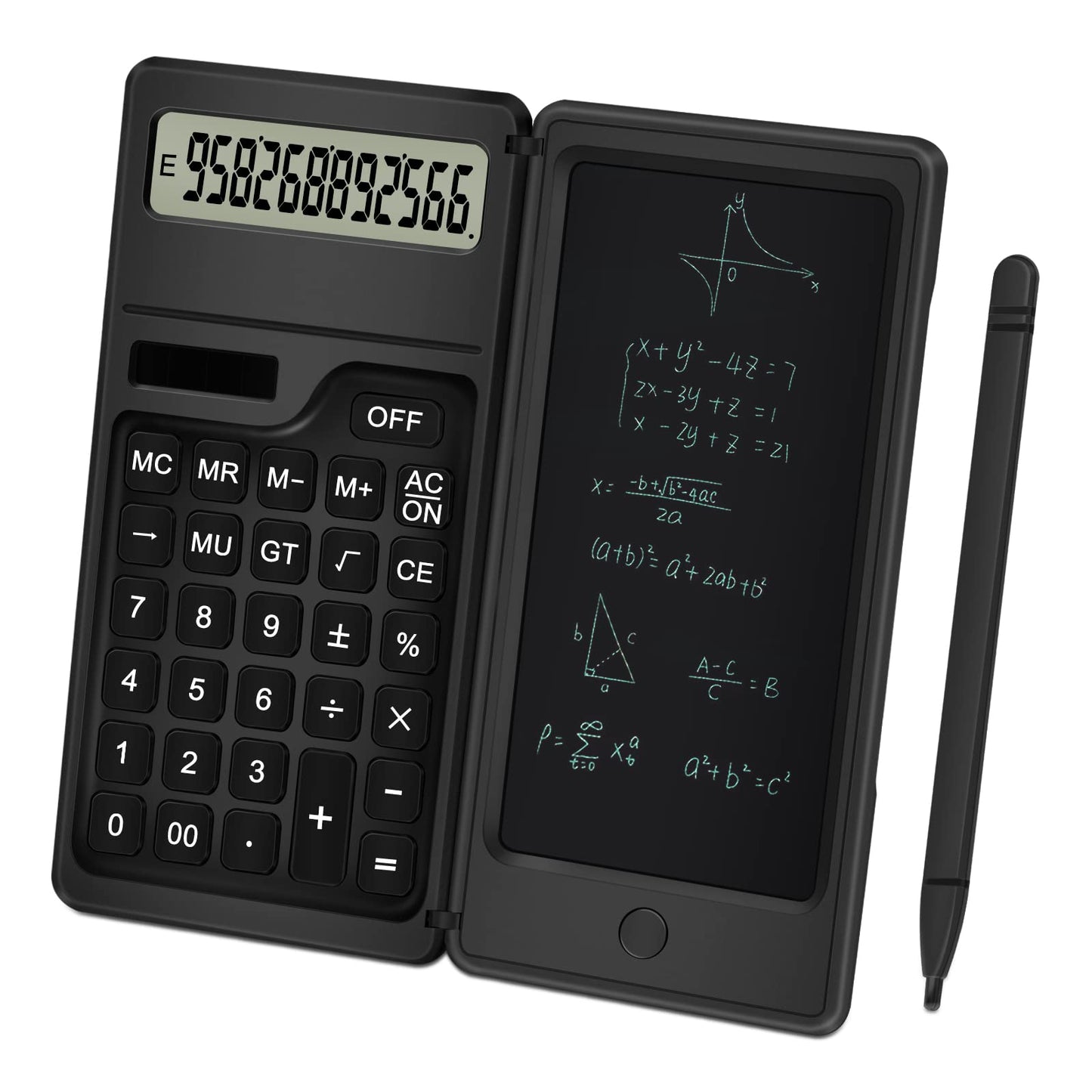 Calculator with Notepad, TRELC 12 Digits LCD Display Solar Desktop Calculator, Support Solar and Battery, Multi-Function Portable Calculators
