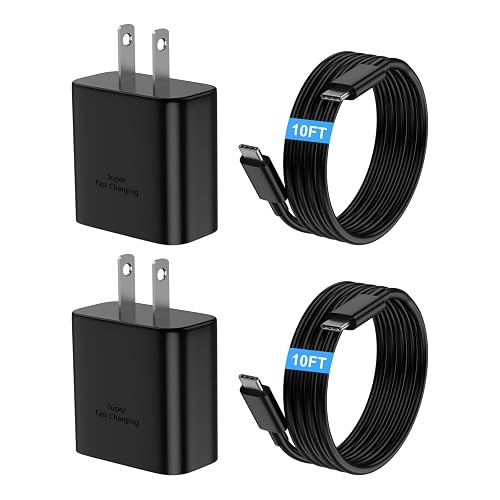 45W Fast Charger USB C Compatible with Samsung Charger with 10FT Type C Charging Cable Compatible with Samsung Galaxy S25 Ultra/S25+/S25/S24