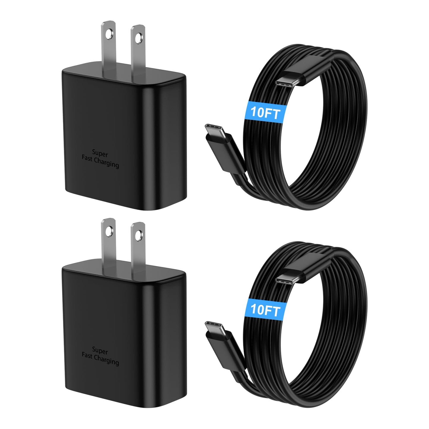 45W Fast Charger USB C Compatible with Samsung Charger with 10FT Type C Charging Cable Compatible with Samsung Galaxy S25 Ultra/S25+/S25/S24