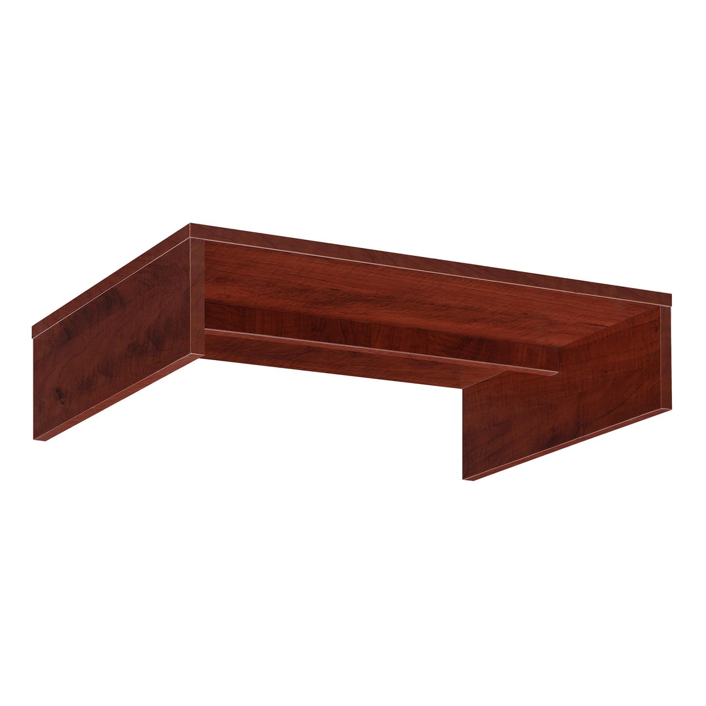 Pemberly Row Small Monitor Riser, 23.75 x 15.75 x 6.5 in, Cherry Finish, Compact Design with Storage Space, Easy Assembly, Perfect for Office Desk or
