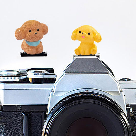 Camera Hot Shoe Cover, Cute Cap and Protector Compatible With Sony Fujifilm Fuji Canon Nikon Pentax Leical Panasonic (2pcs Golden Retriever + Tactic)