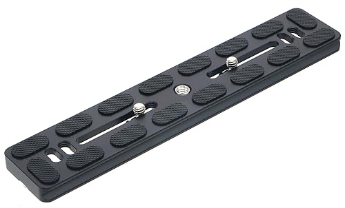 HITHUT PU-200 200mm Universal Lengthened Quick Release Plate Slide Rail with D-Ring Screw for Tripod Ball Head DSLR Camera, Arca-Swiss Compatible