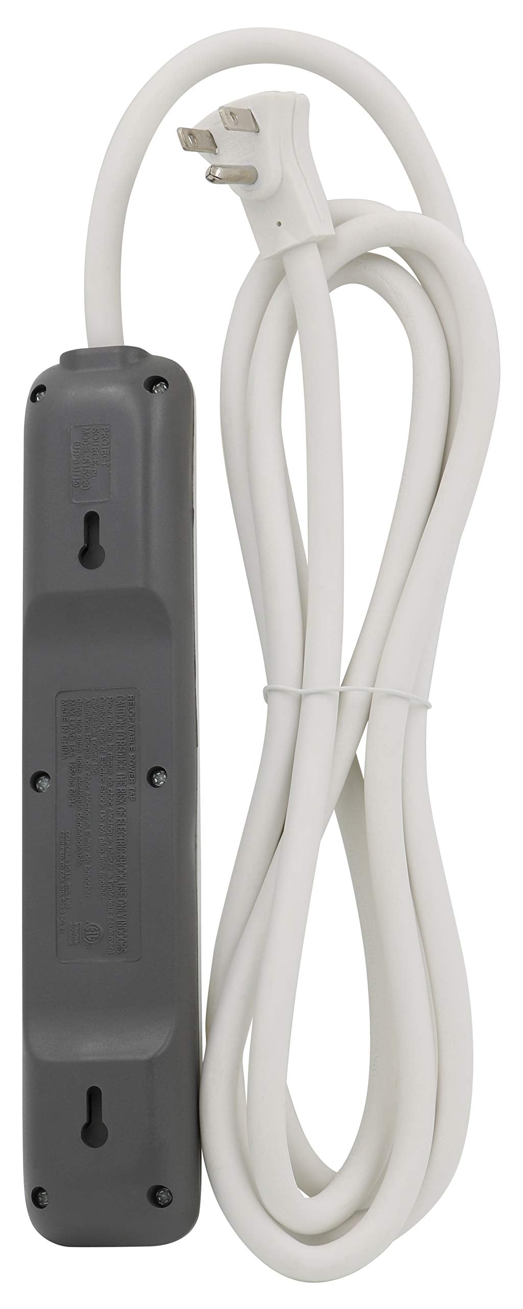 Prime Wire & Cable PB801115 6-Outlet Power Strip with 14-3 SJT 8-Feet Cord,White