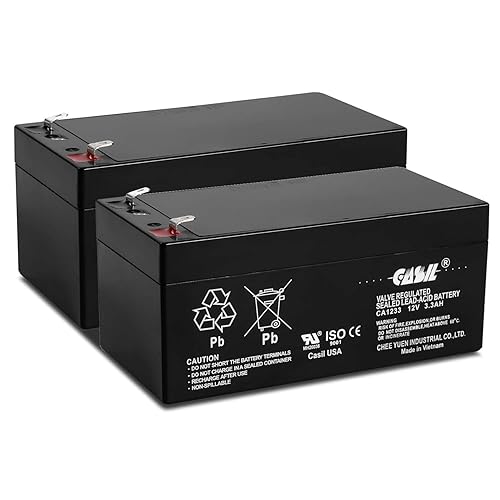 Casil 12V 3.3Ah Replacement Battery Compatible with ES 8 Outlet 650VA BE650R ES 650 BE325 BE325R BE325CN 2 Pack