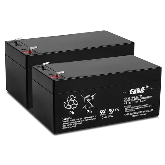 Casil 12V 3.3Ah Replacement Battery Compatible with ES 8 Outlet 650VA BE650R ES 650 BE325 BE325R BE325CN 2 Pack