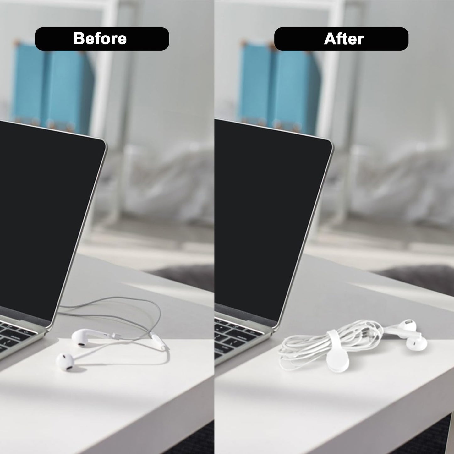 Xuuza Silicone Magnetic Cable Ties, Reusable Cord Ties Twist Ties Wire Management For USB Charging Wires, Light Duty Cables Organizer, Fridge Magnets