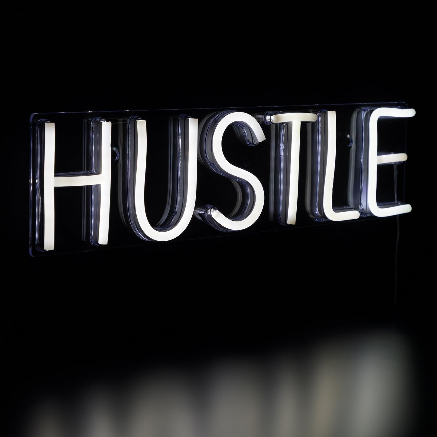 LED Hustle Neon Lighted Wall Sign - 20" - White