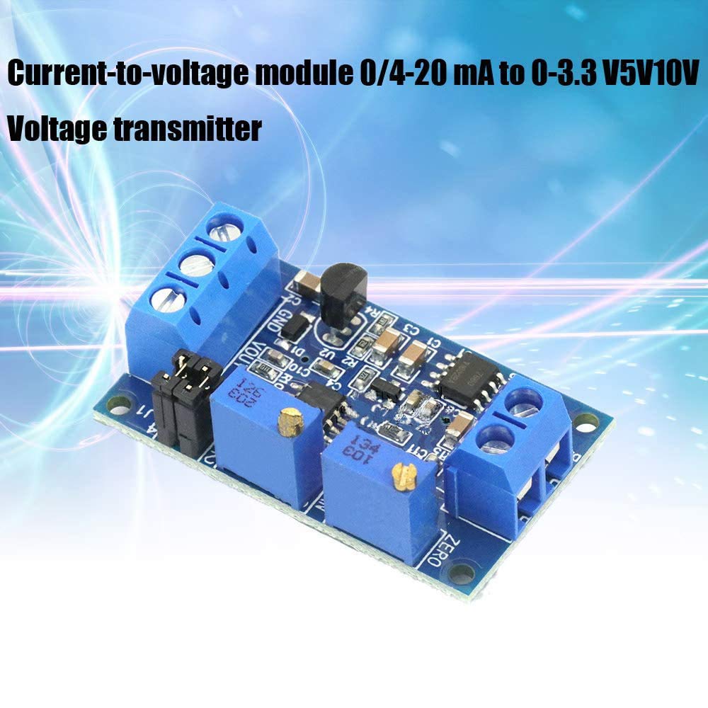 Acxico 4Pcs Current to Voltage Converter Module 0/4-20mA to 0-3.3V 0-5V 0-10V Voltage Transmitter Signal Conversion Conditioning Board