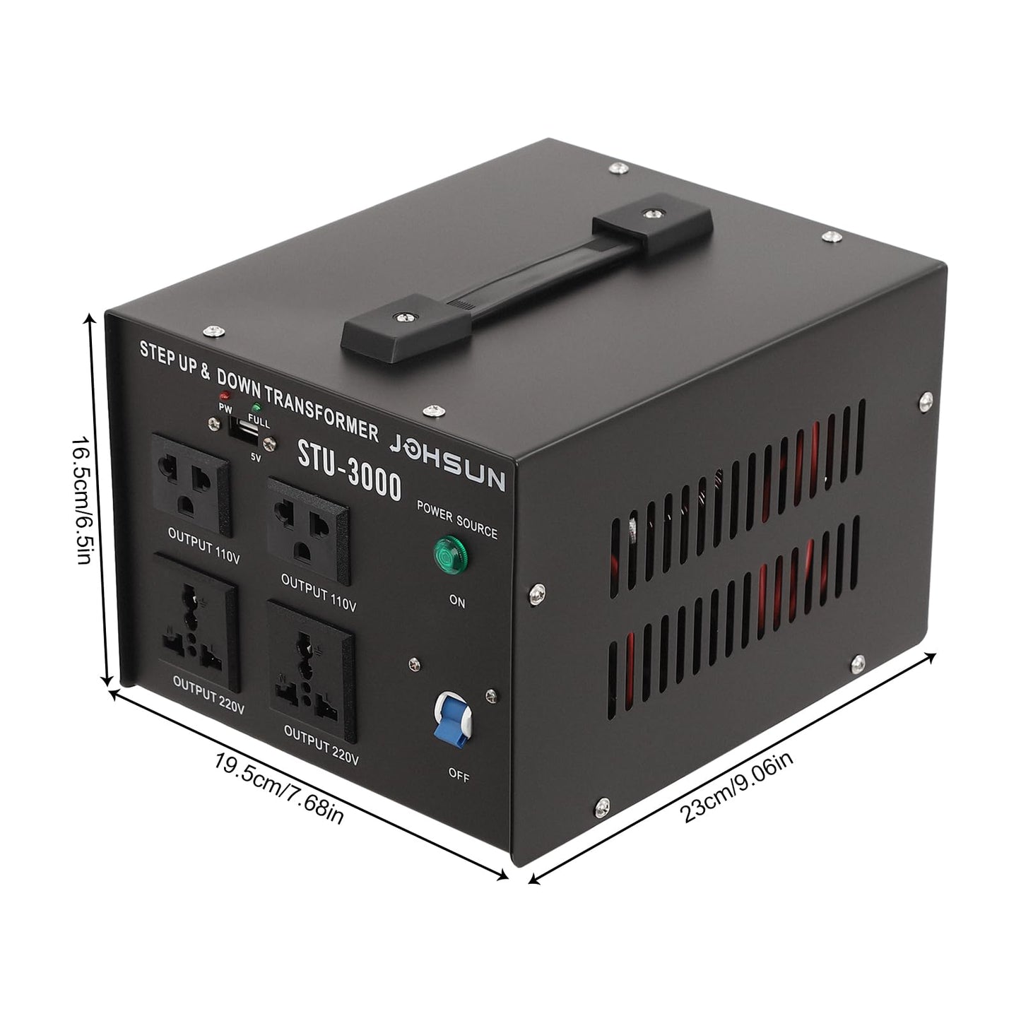3000W Voltage Transformer Converter, 3-Mode Output Heavy Duty Step Up/Down Transformer, Convert from 110 Volt to 220 Volt and from 220 Volt to 110…