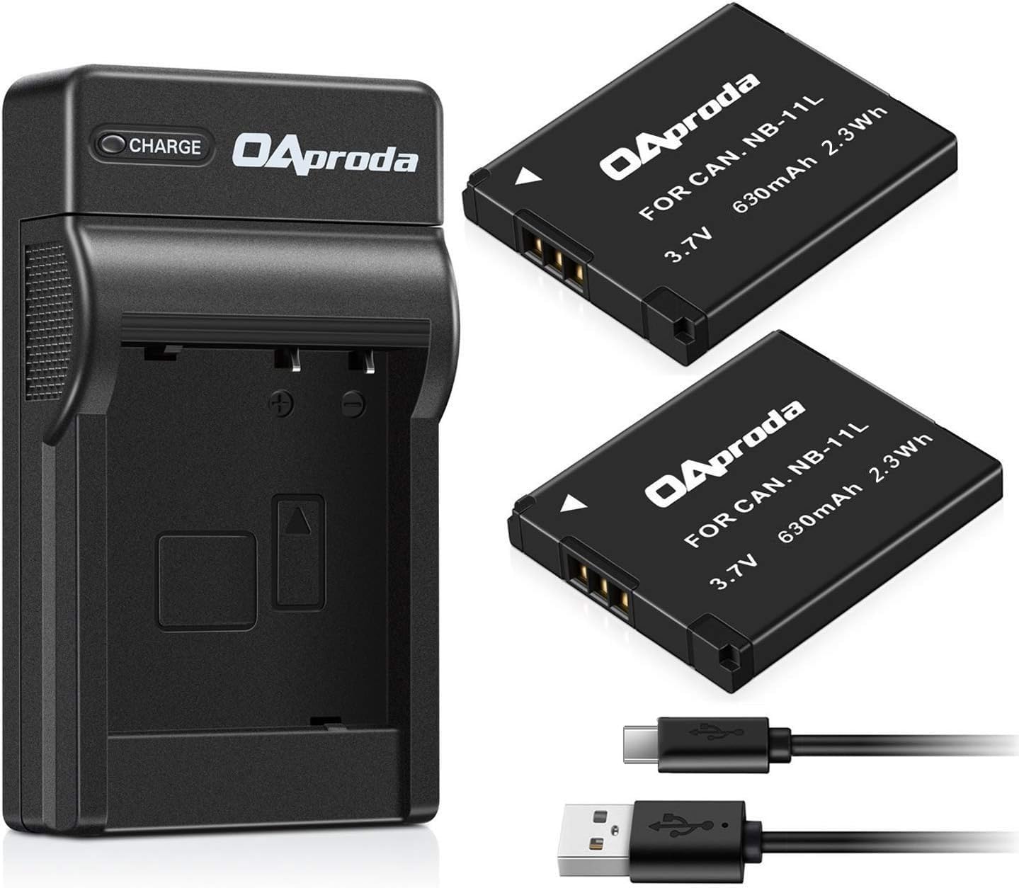OAproda 2 Pack NB-11L Battery and Rapid Charger for Canon PowerShot SX420 is, SX410 is, SX400 is, A4000 is, ELPH 190 is, ELPH 180, Elph 360 HS, ELPH