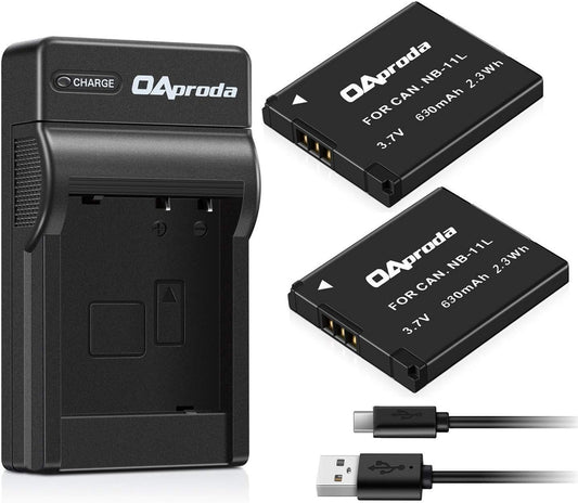 OAproda 2 Pack NB-11L Battery and Rapid Charger for Canon PowerShot SX420 is, SX410 is, SX400 is, A4000 is, ELPH 190 is, ELPH 180, Elph 360 HS, ELPH