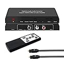 192KHz Digital to Analog Audio Converter DAC with Volume Adjustable Remote Control 192KHz/24bit Digital Coaxial Toslink to Analog L/R RCA 3.5mm Audio