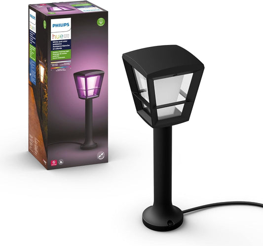 Philips Hue Econic Outdoor Smart Pathway Light - White & Color Ambiance LED Walkway Lights - Low Voltage Lighting - 1 Pack - Requires Bridge and Power