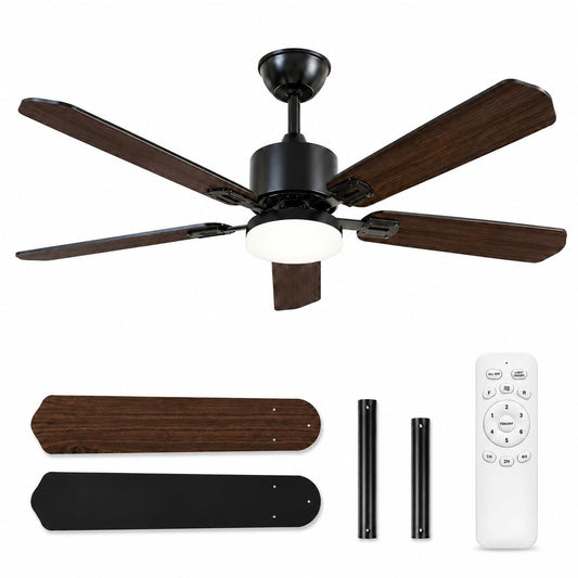 STANDLE 42 Inch Ceiling Fans with Lights and Remote Control, Black
