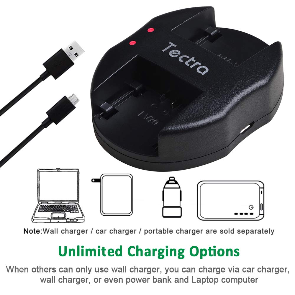 Tectra 2-Pack NP-FH50 Battery and Dual Charger for Sony NP-FH30 NP-FH40 NP-FH50 Battery, Sony Alpha DSLR-A230 DSLR-A290 DSLR-A330 DSLR A380 DSLR A390